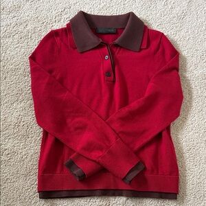 Zara Red and Brown Women's Polo Sweater